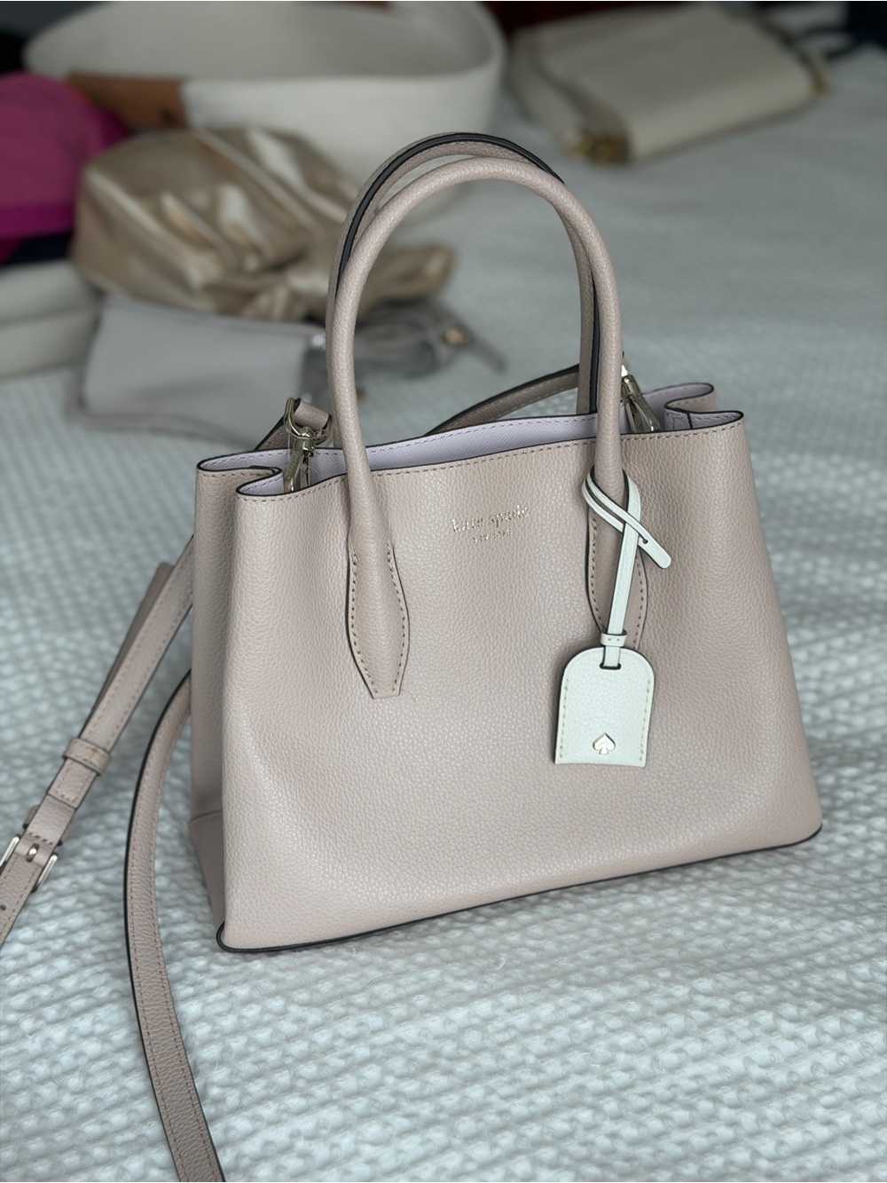 NWOT Kate Spade Eva Small Leather Satchel — Pebbled Blush